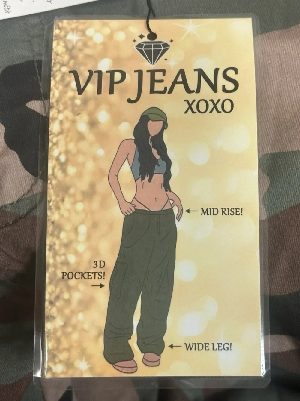 VIP Jeans Green/Brown Camo Cargo Pants Women Size 9/29 Mid Rise Stretch Pockets